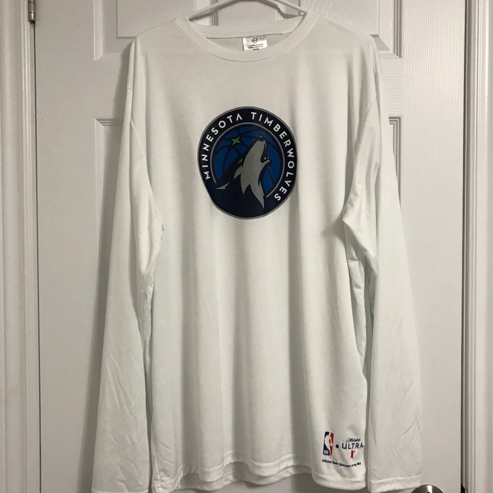 NWOT SUNSCOPE Minnesota Timberwolves Long Sleeve Jersey XXL White Blue Green